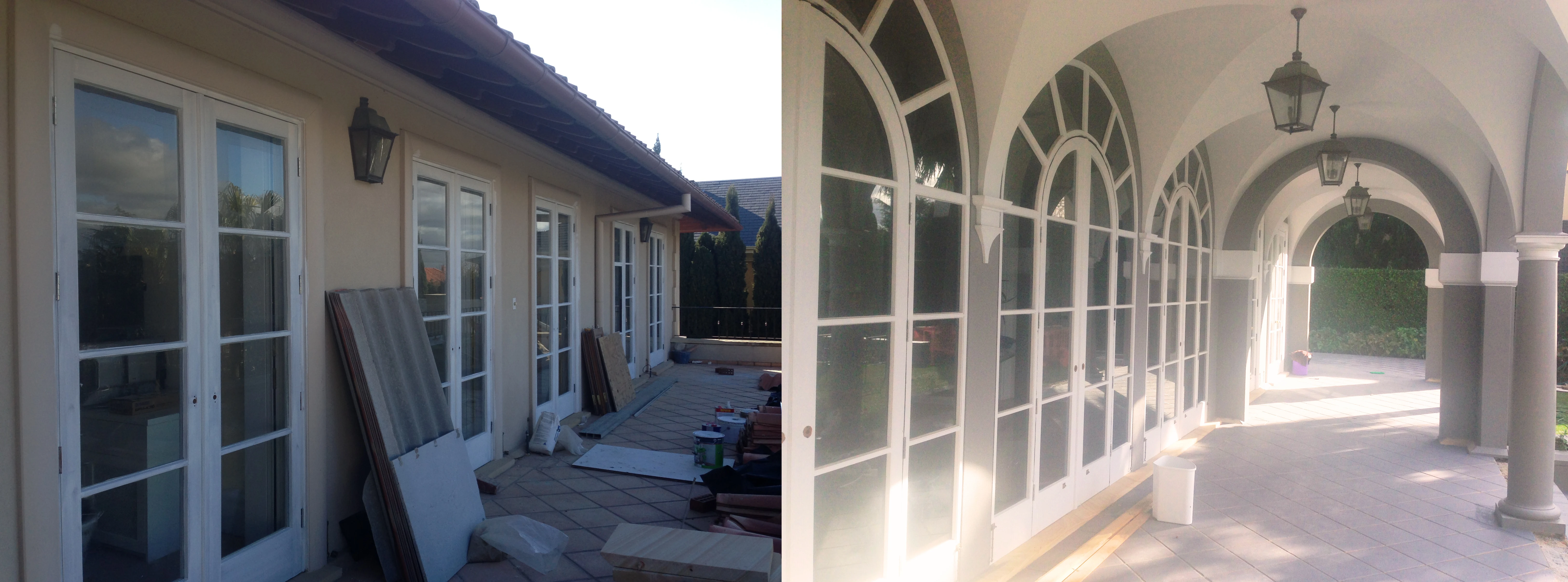 Before and after exterior repaint of a Melbourne home
