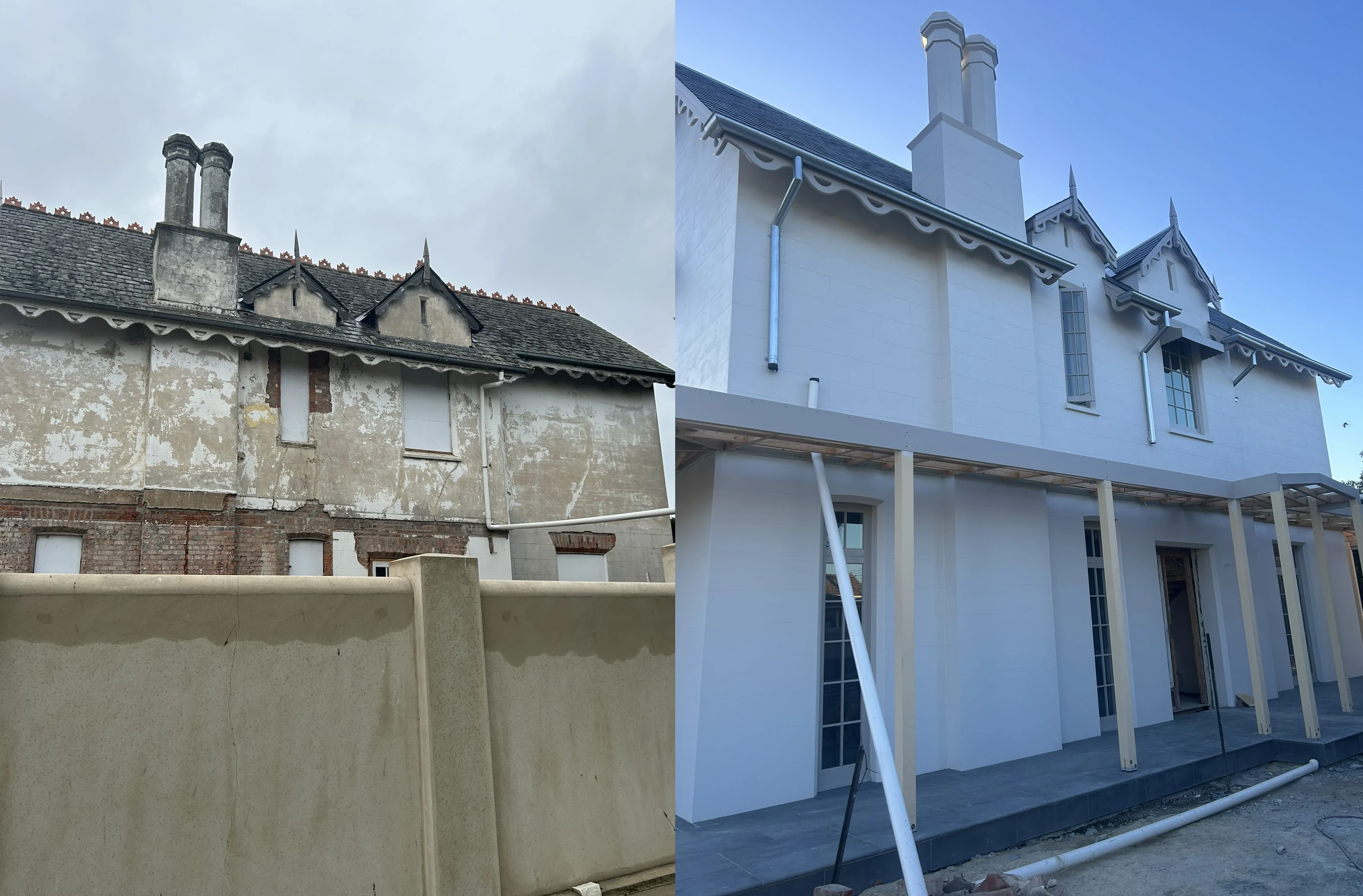 Period home facade restored with heritage colour matching